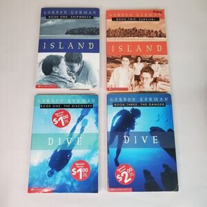 Gordon Korman Island Dive Lot of 4 - Shipwreck Survival Discovery Danger Paperba